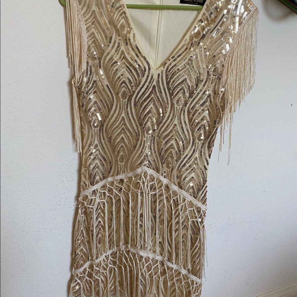 1920s Flapper Dress  Fringed Gatsby Roaring 20s Sequins Beaded Vintage Art Deco